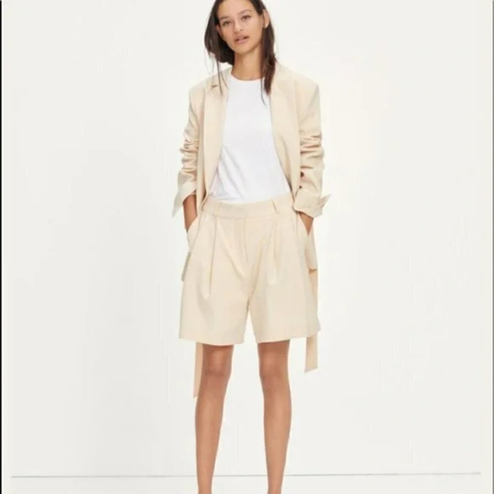 Samsoe Samsoe Fally Shorts Soft Pink pleated business suit wide leg new Medium
